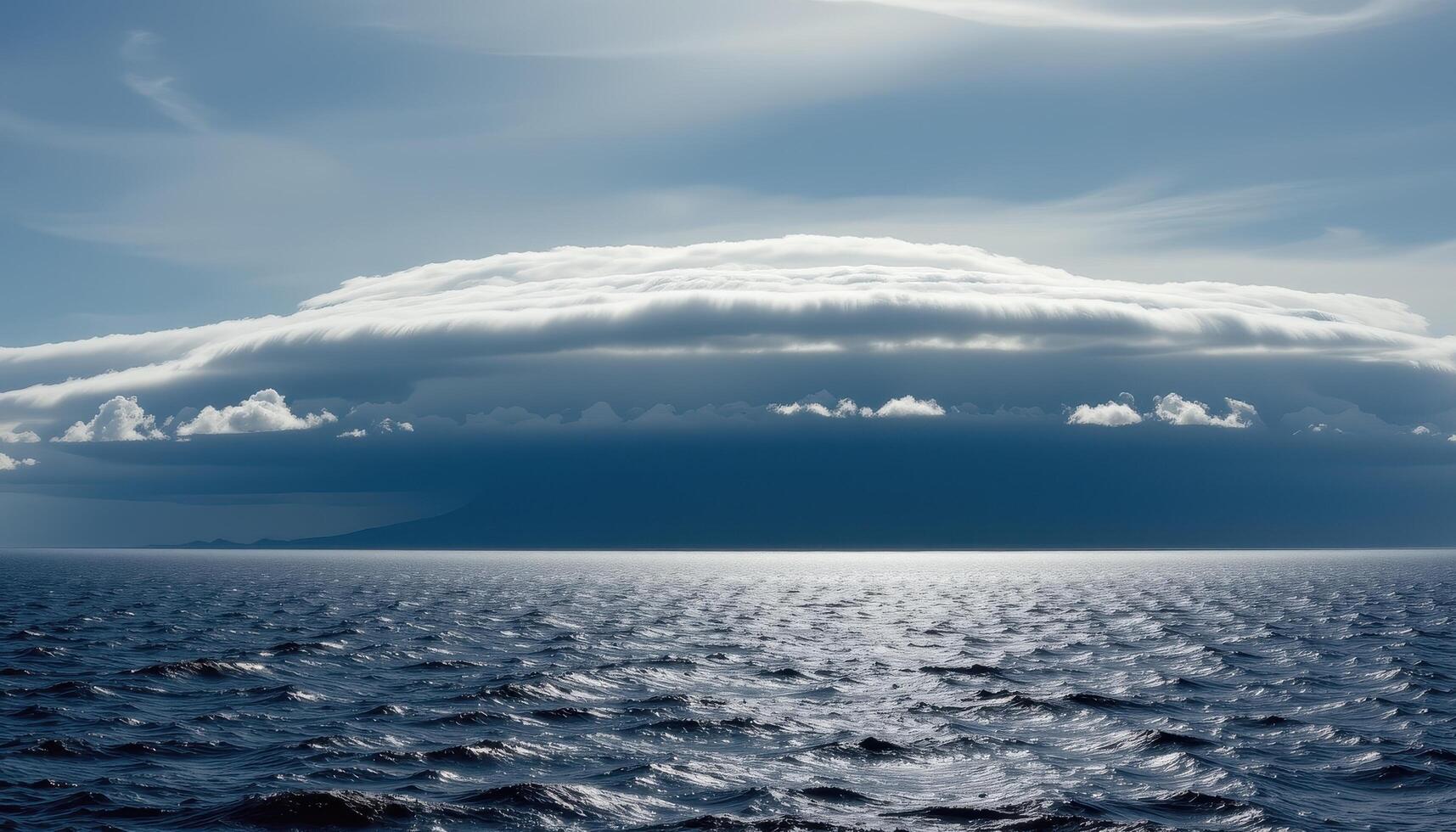 layers of clouds move quickly over a wind battered coastal plain. photo