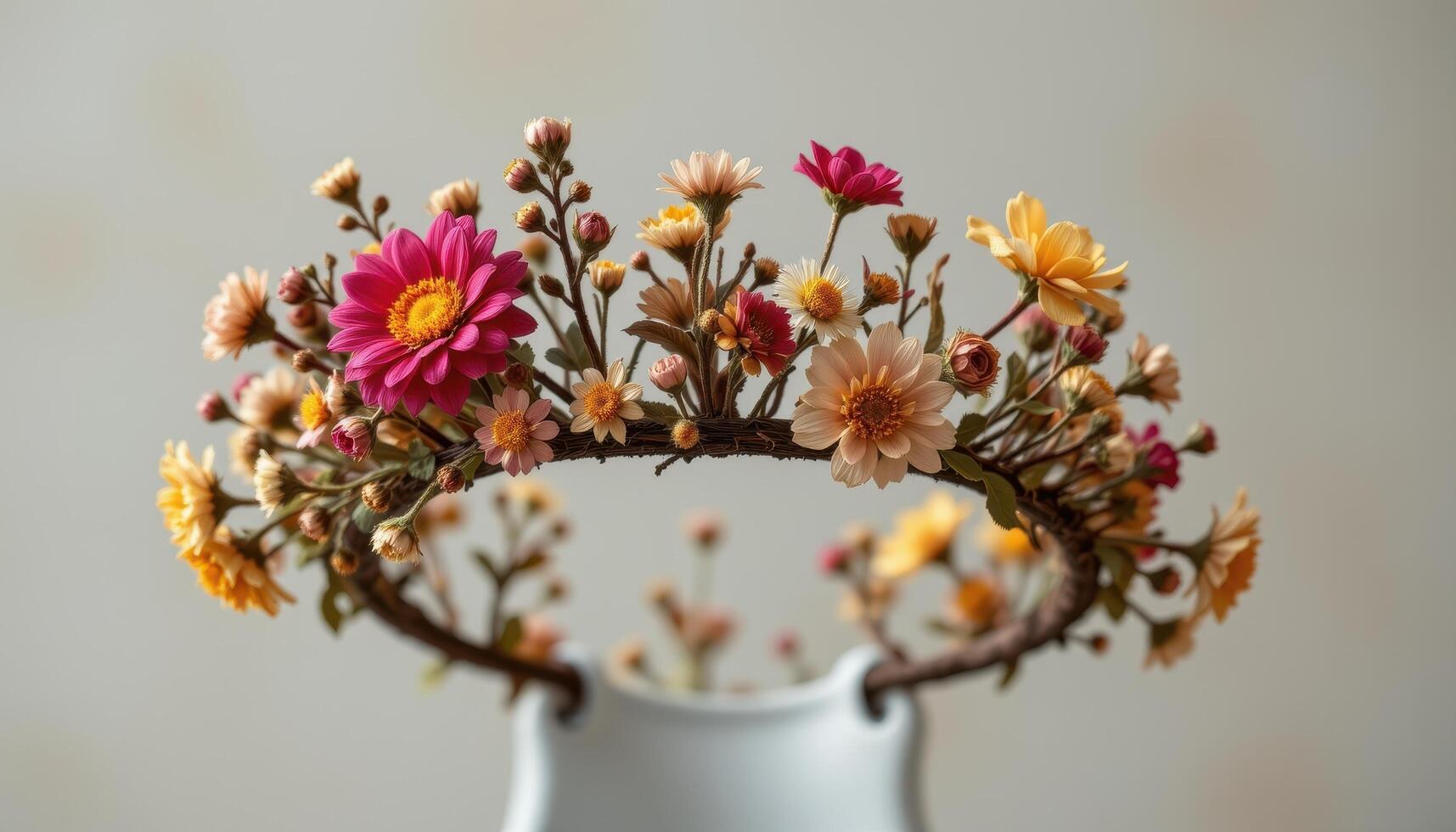 a crown made of ancient dried flowers that never wither photo