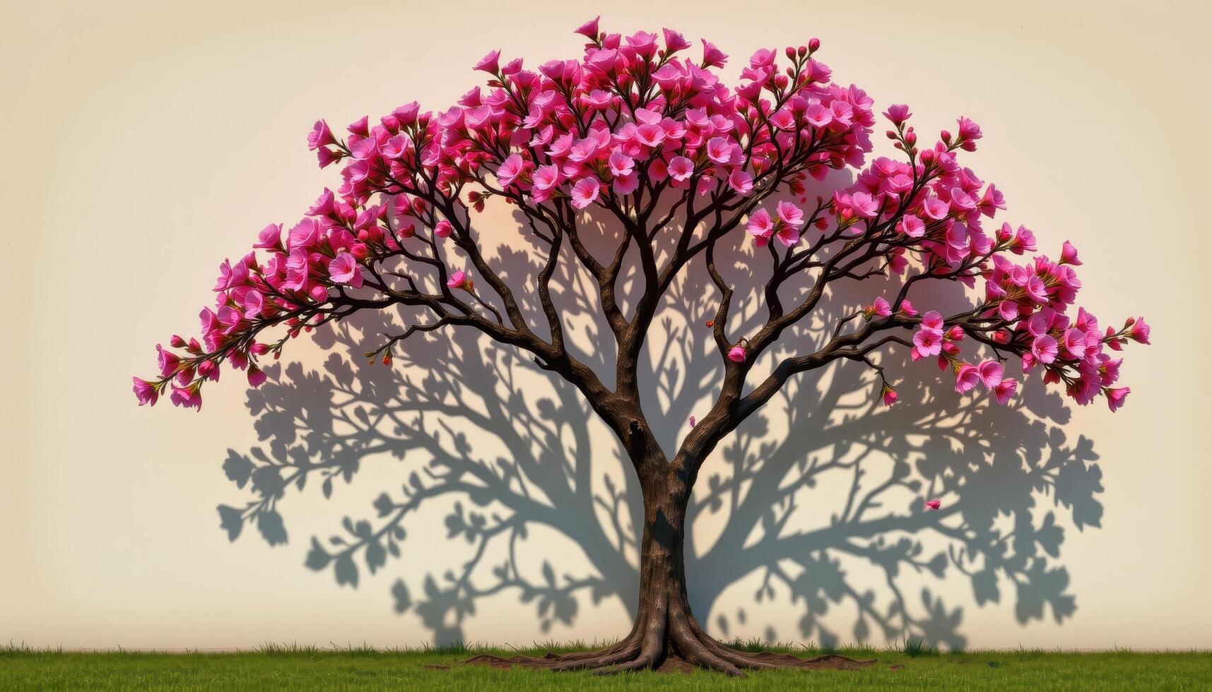 a tree whose shadow forms the shape of a flower in full bloom photo