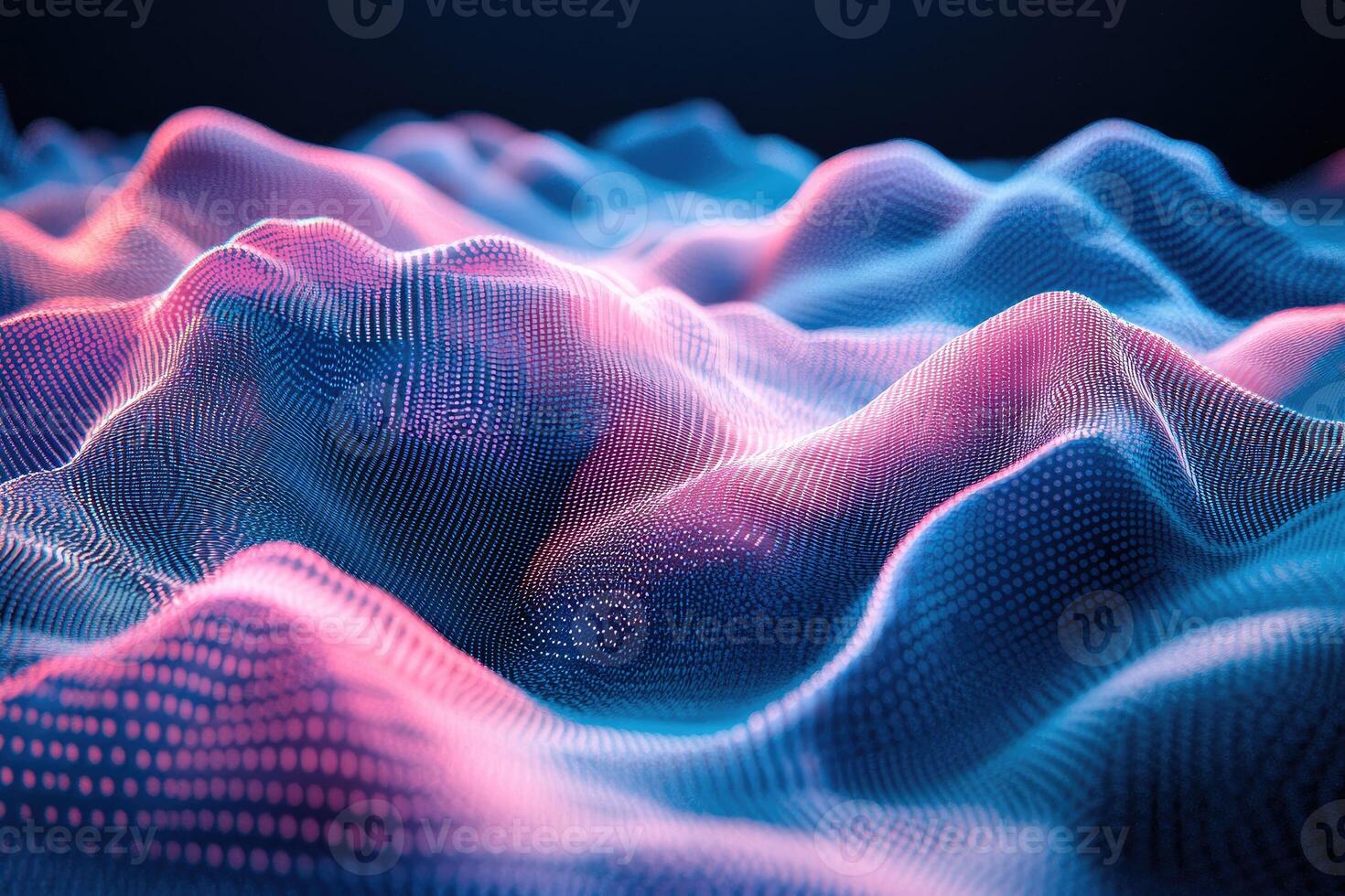 3d rendering of a wave of blue and pink photo