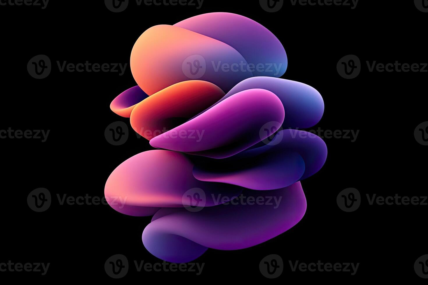 An abstract design of a flower on a black background photo