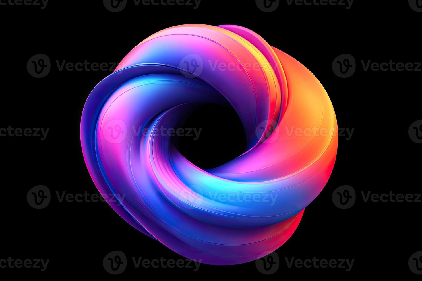 A colorful swirl on a black background photo