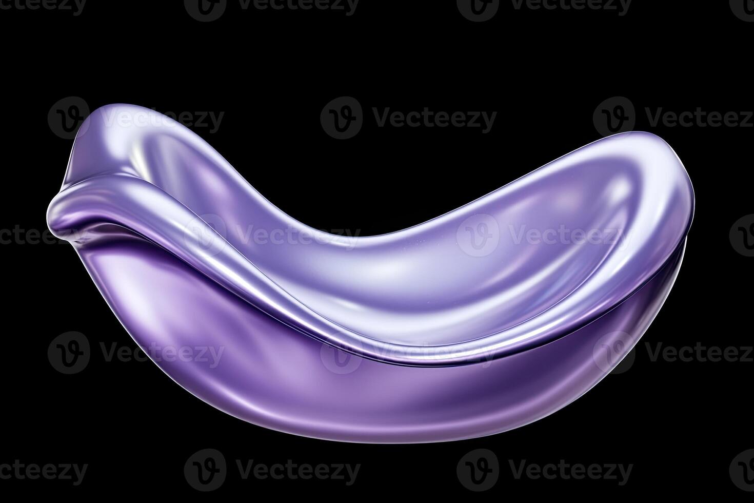 A purple glass bowl with a curved shape photo