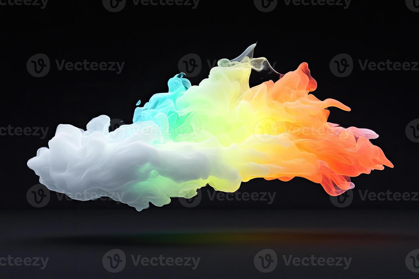 A rainbow colored cloud floating in the air photo