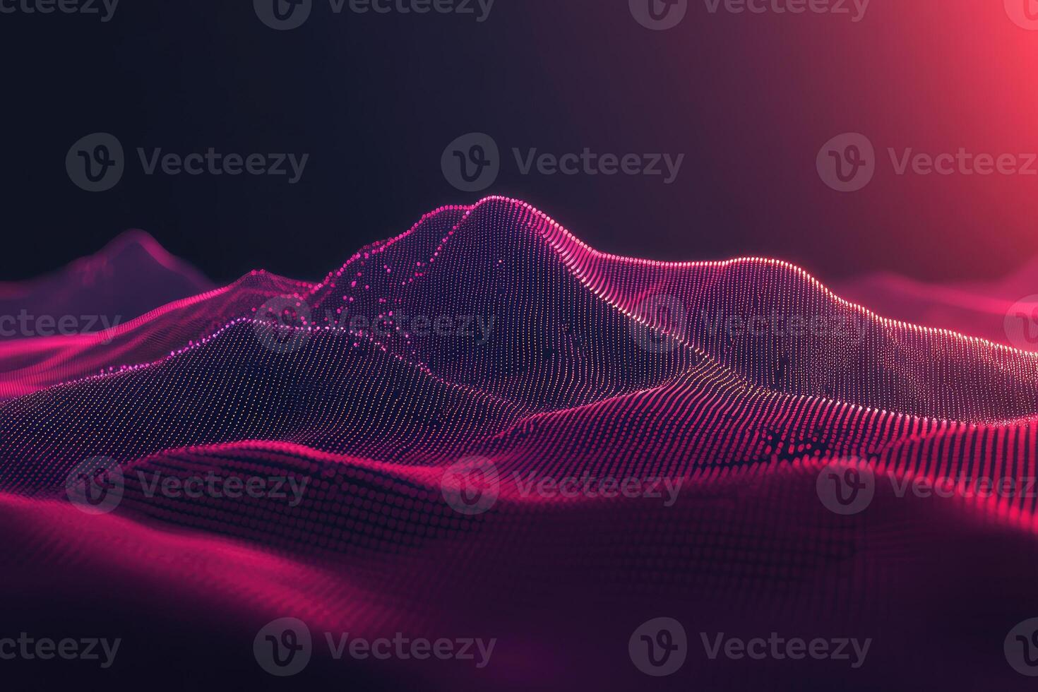 An abstract image of mountains and a pink light photo