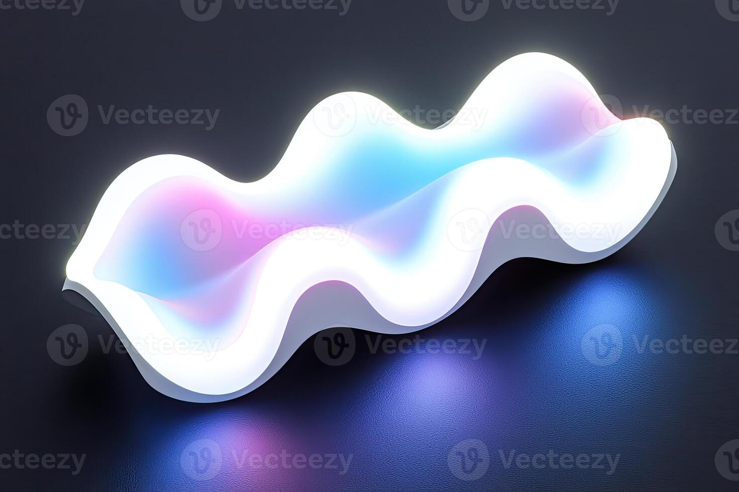 A wave shaped light up object on a black surface photo