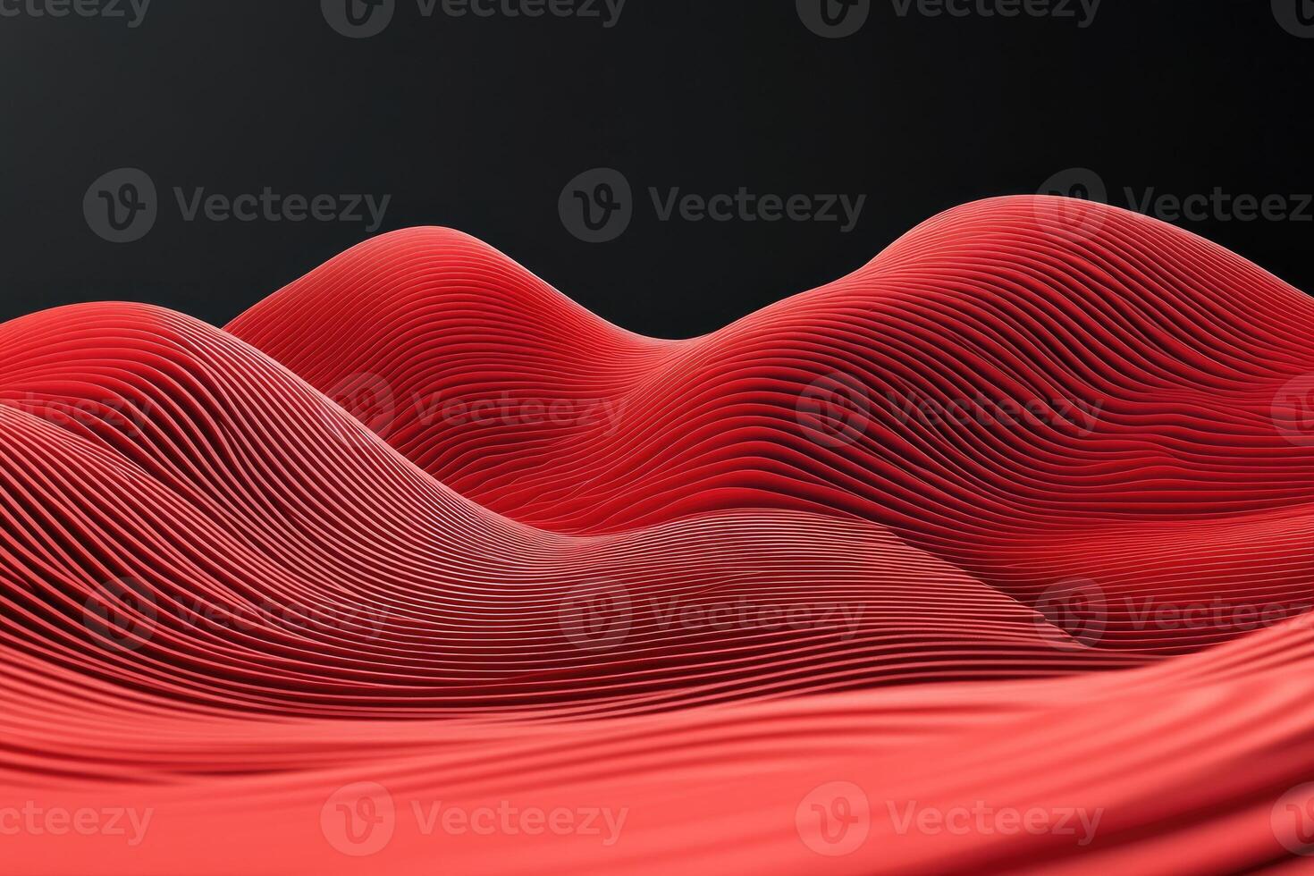 Abstract red wave background 3d render photo