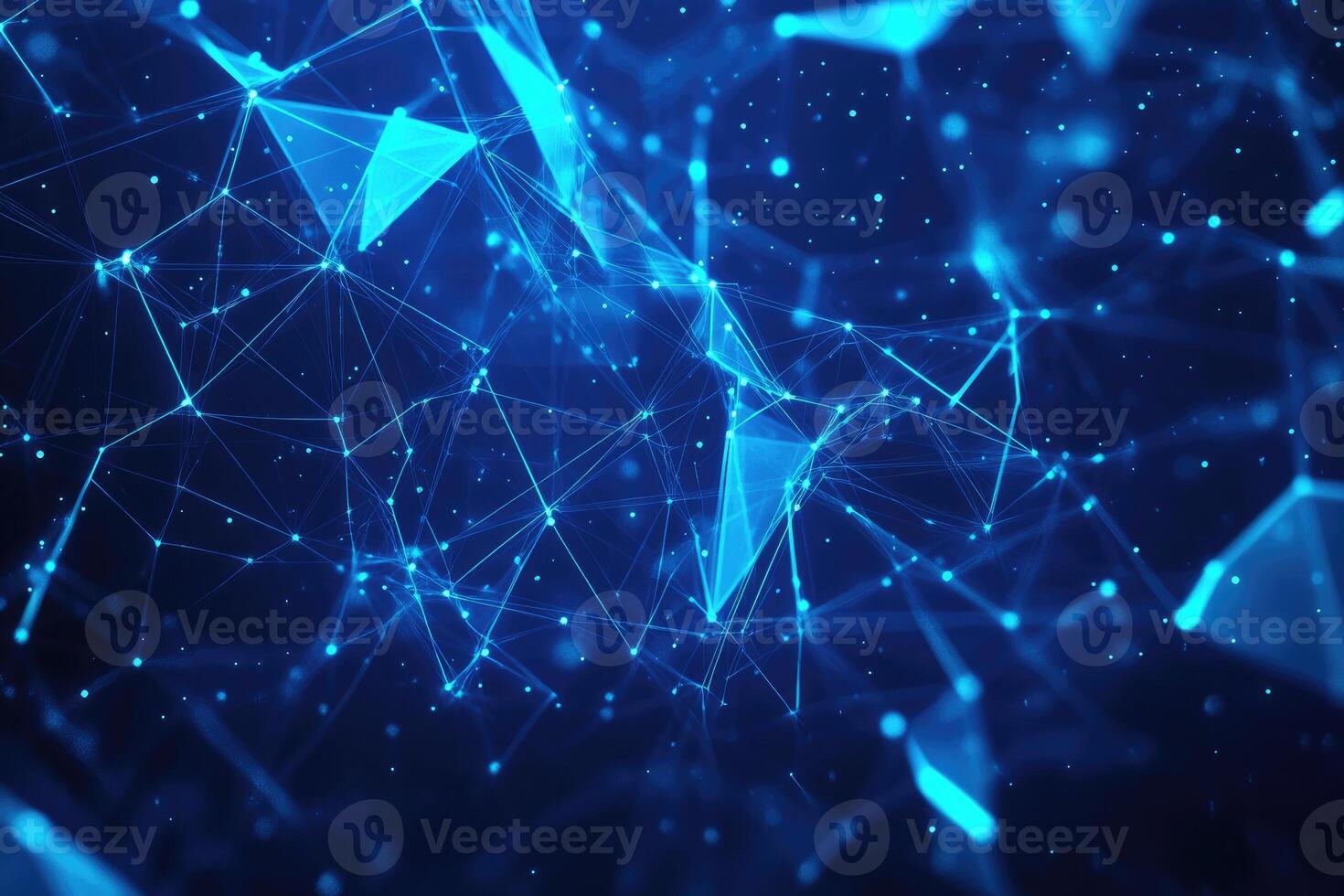 Abstract blue background with connected lines and dots photo