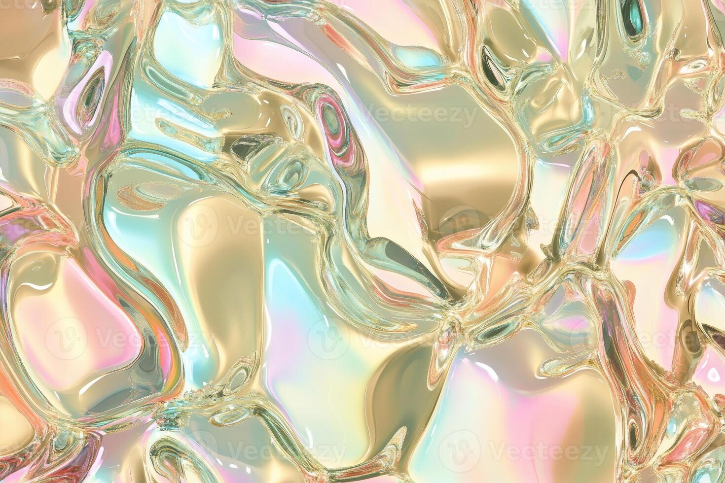 Abstract shiny gold and pink liquid background photo