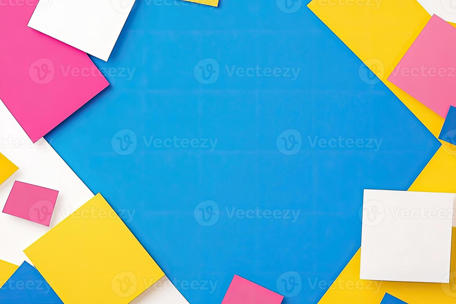 Colorful paper cutouts on a white background photo