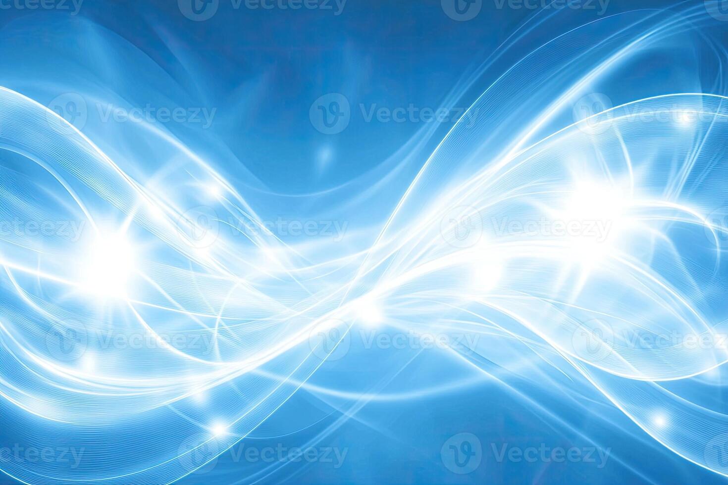 A blue light wave background with a bright light photo