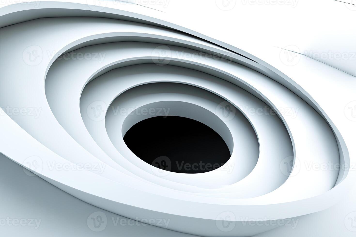 A white circular object with a black hole in the middle photo