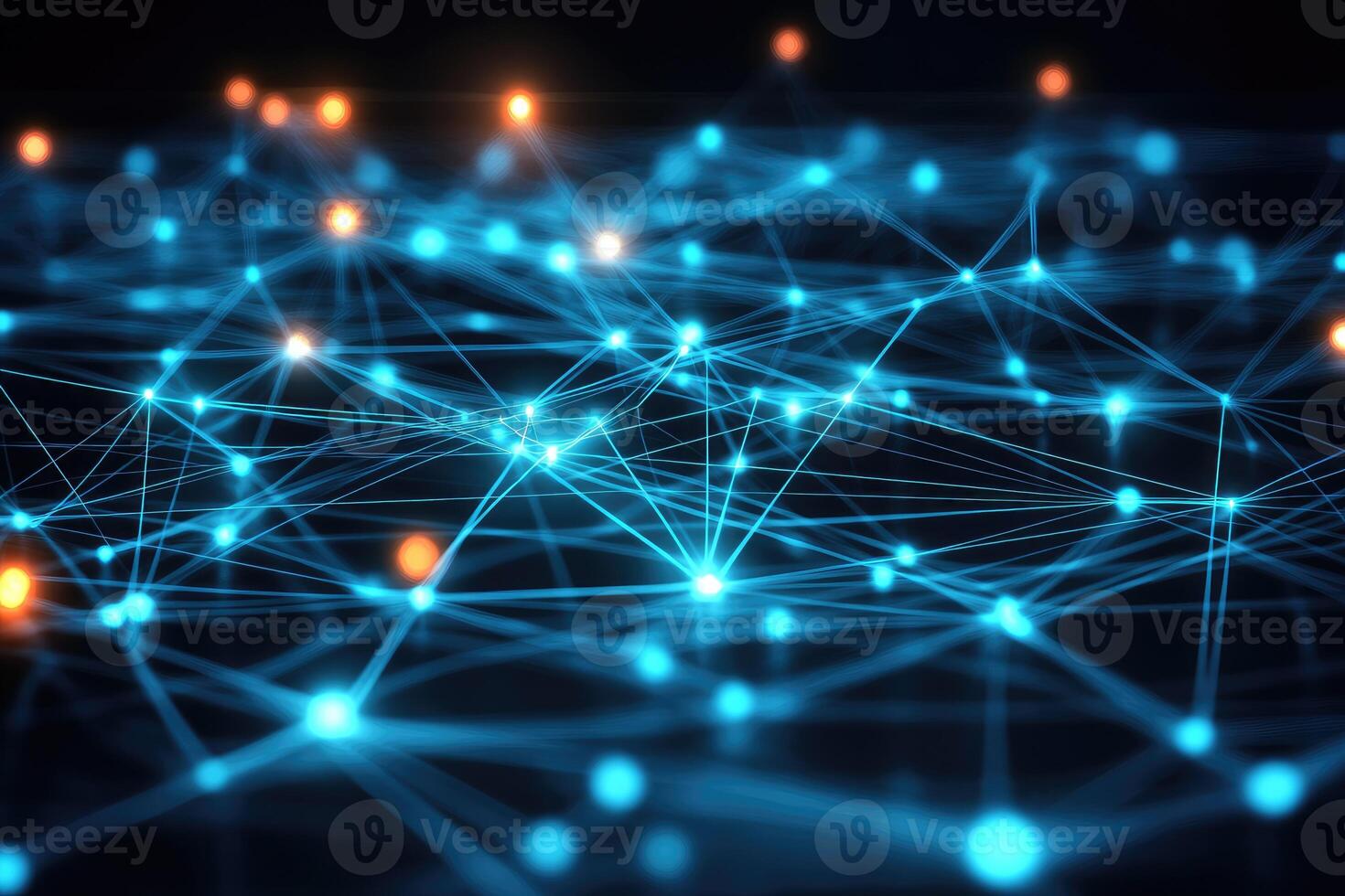 The image shows a network of connected dots photo