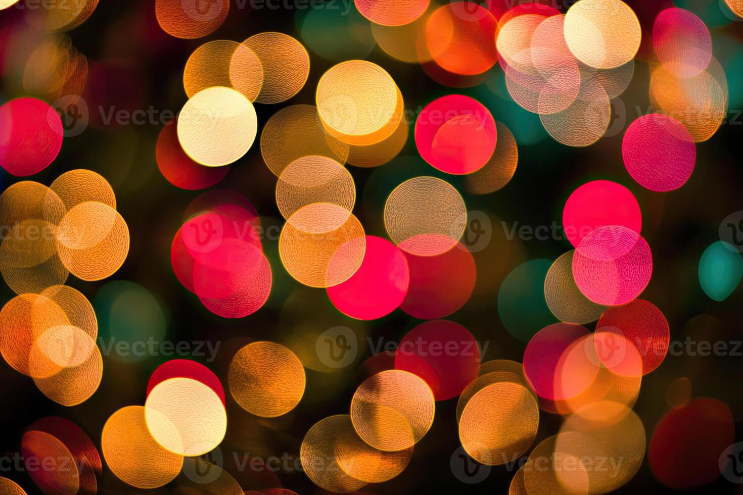 A blurry image of a christmas tree with lights photo