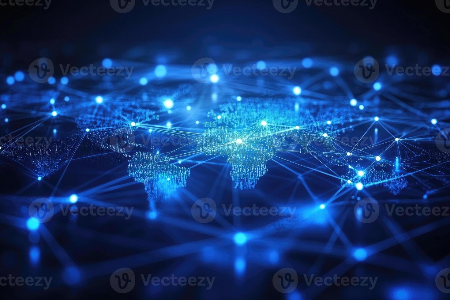 The world map is connected to the internet and connected networks photo