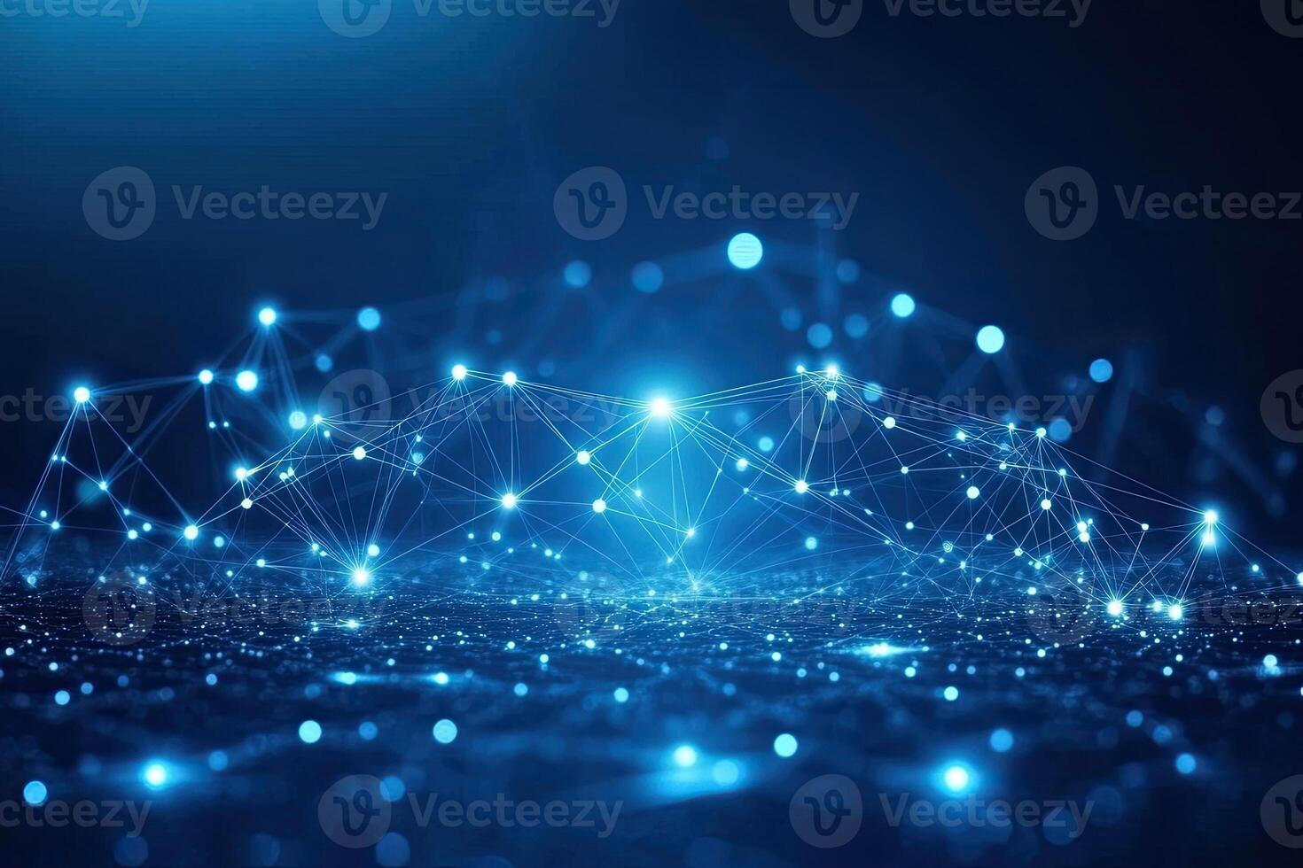 A network of dots and lines on a dark background photo
