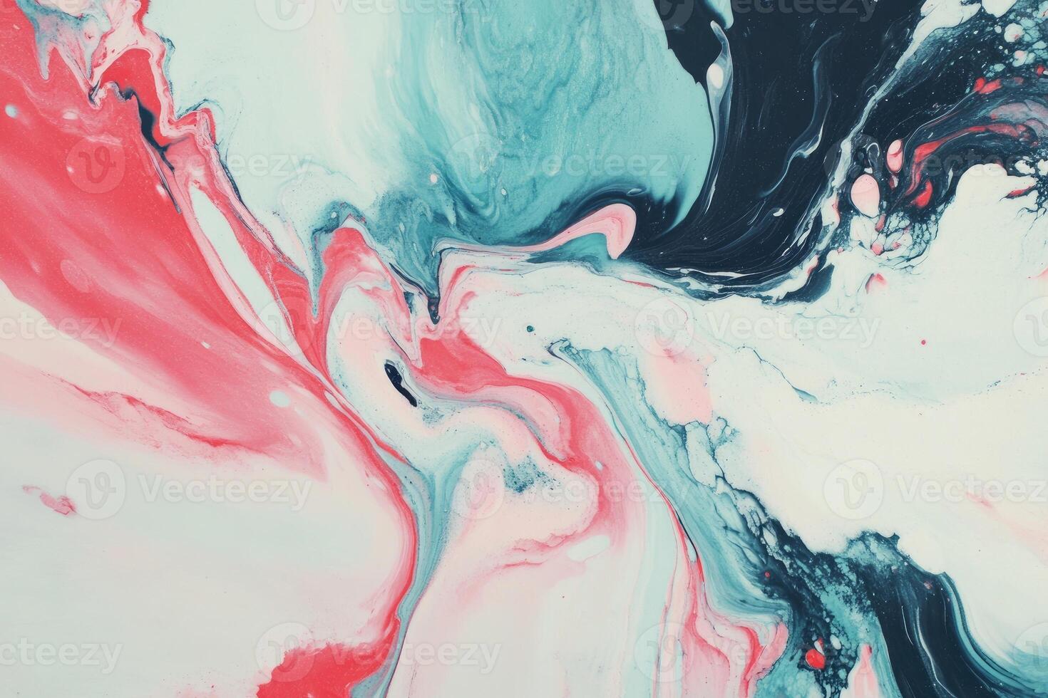 A painting of a pink, blue and white liquid photo