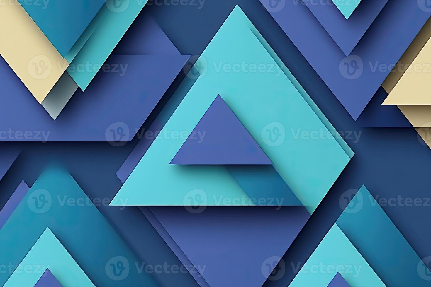 A blue and yellow geometric pattern photo