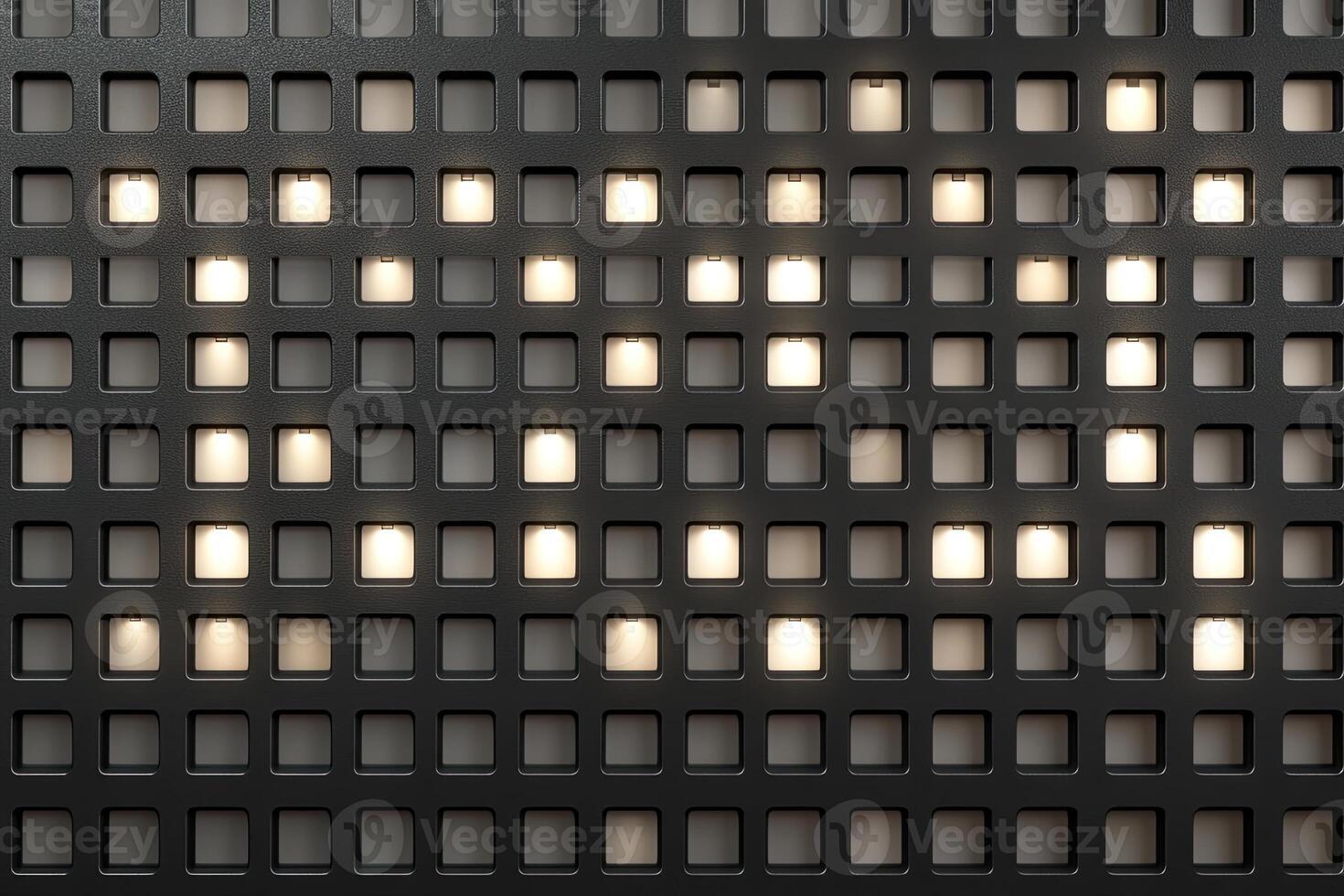 A wall with many lights on it photo