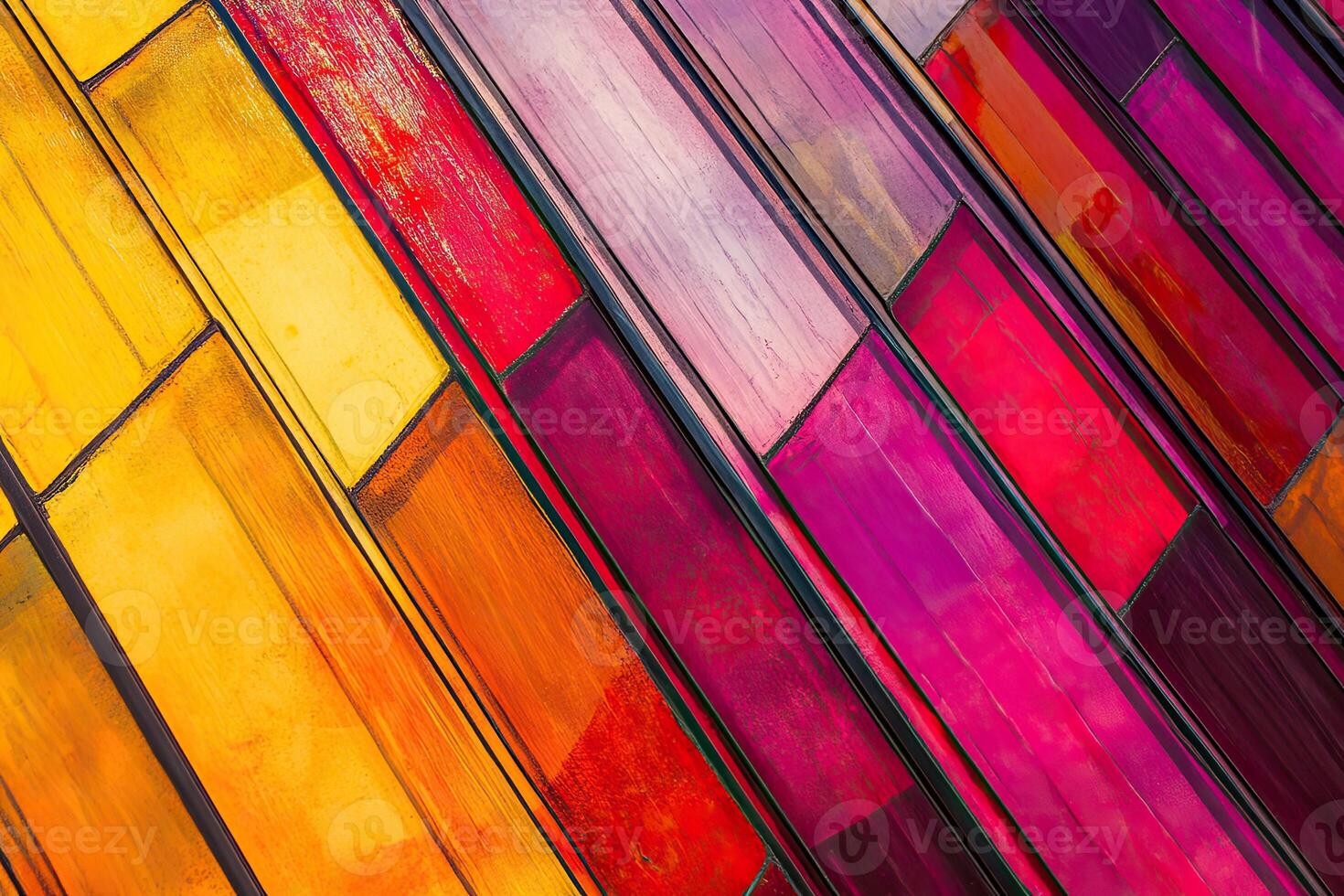 A colorful building with a clock on it photo
