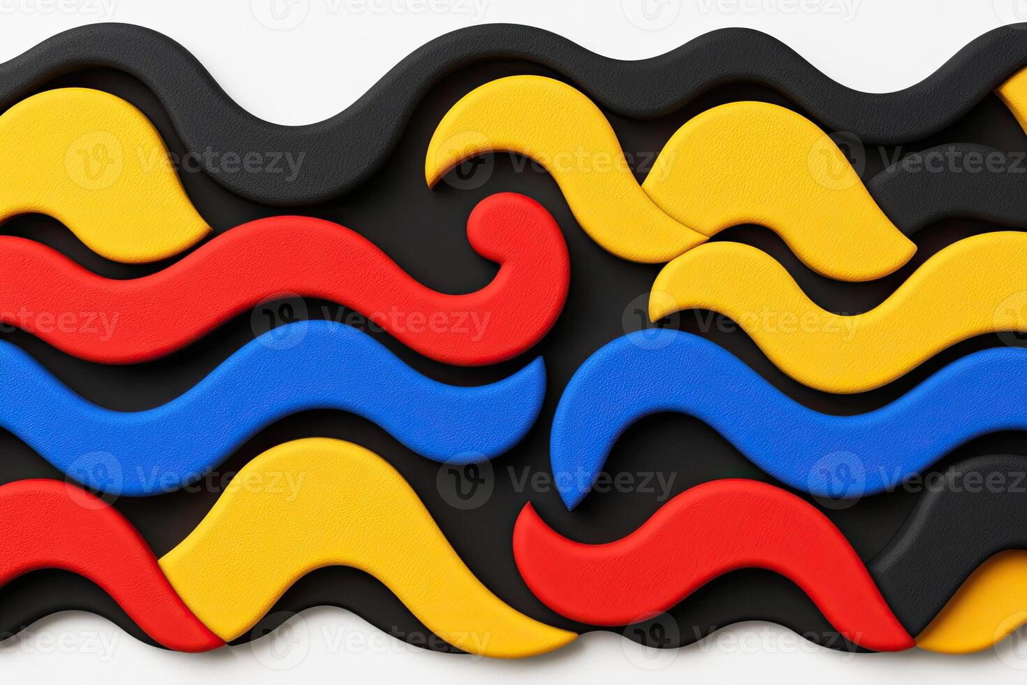 A colorful wave pattern made of plastic photo
