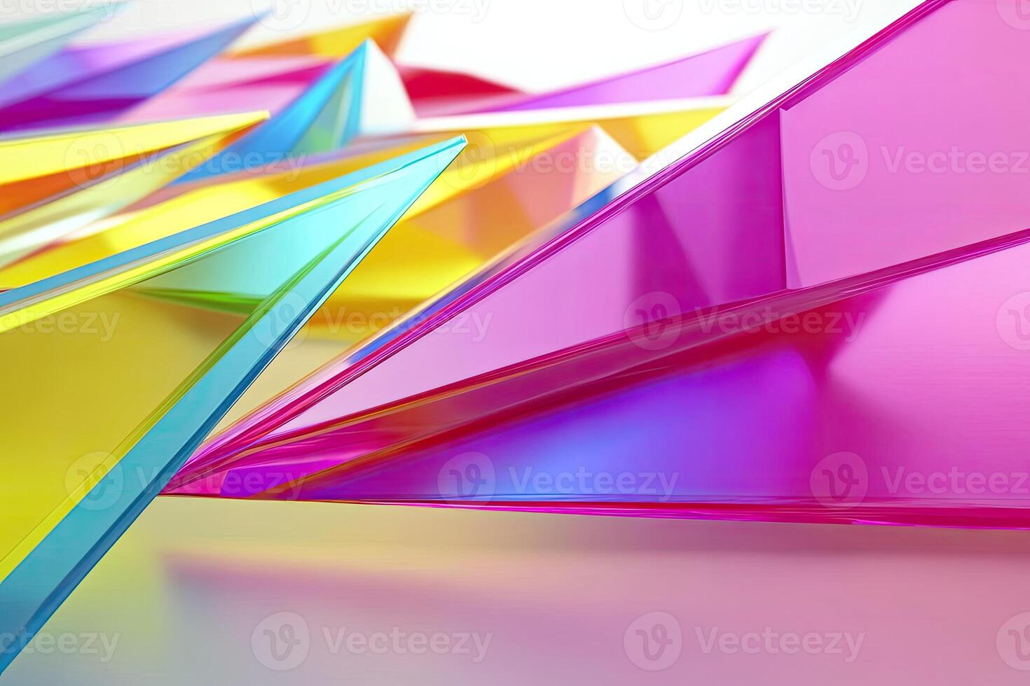 3d rendering of colorful triangles photo