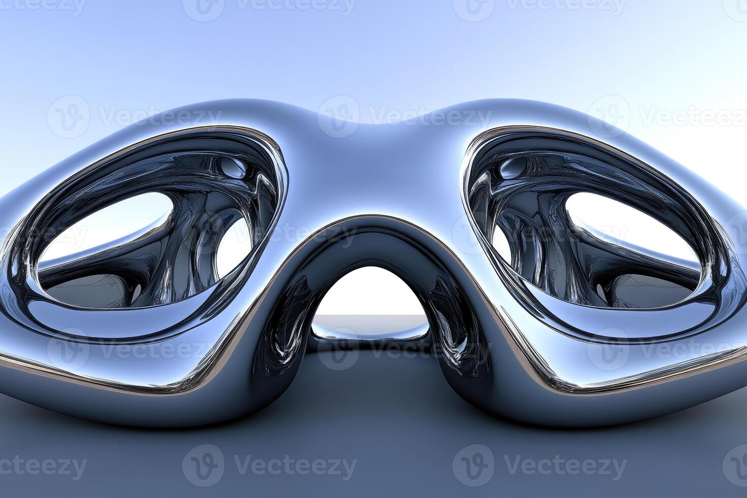 A 3d rendering of a pair of metal eyes photo