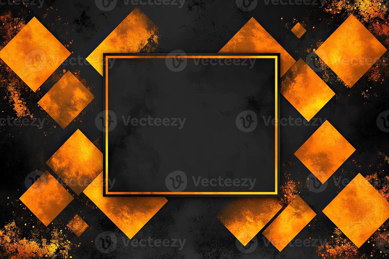 A square frame with flames on a black background photo