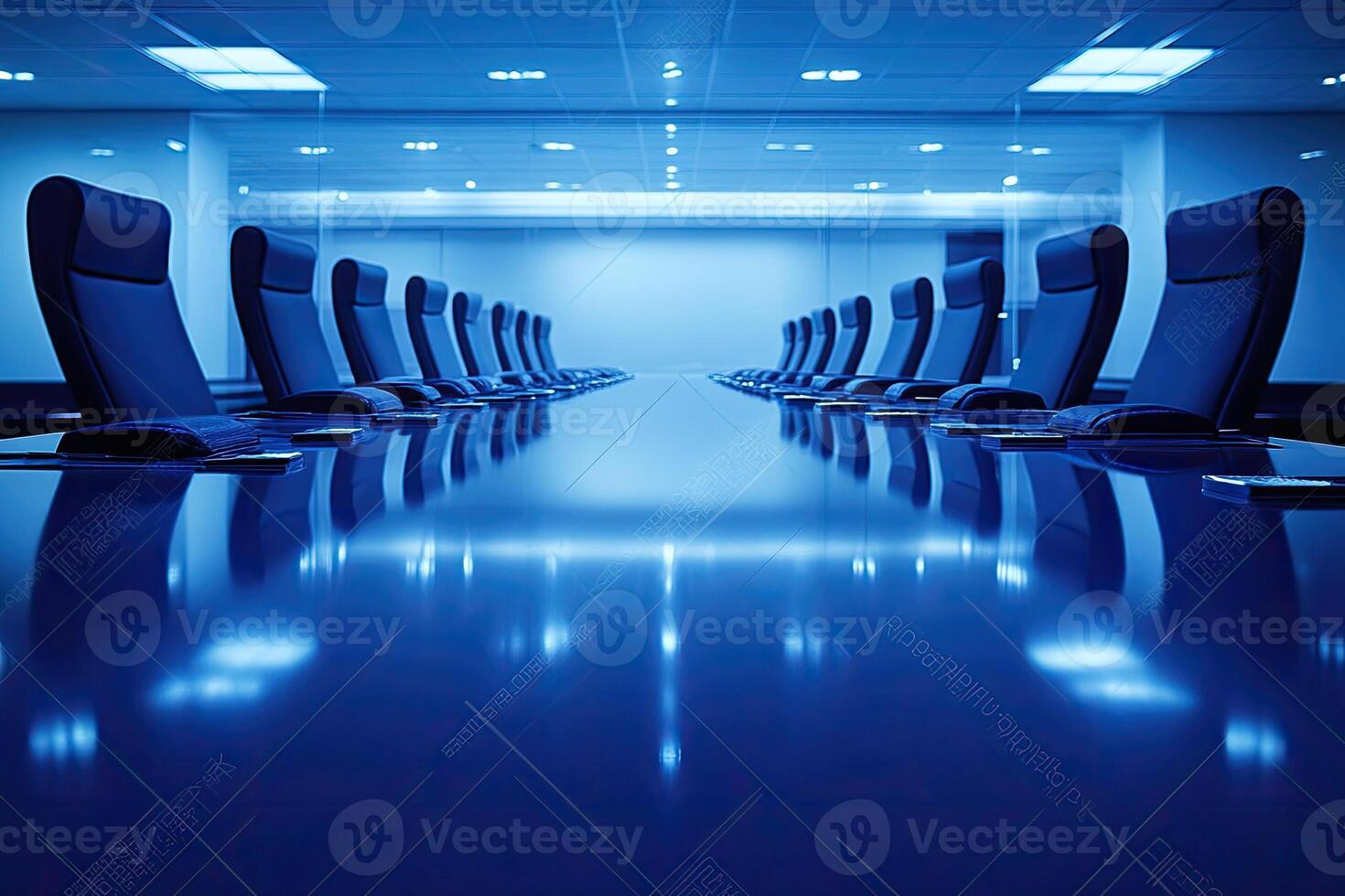 A long conference table photo