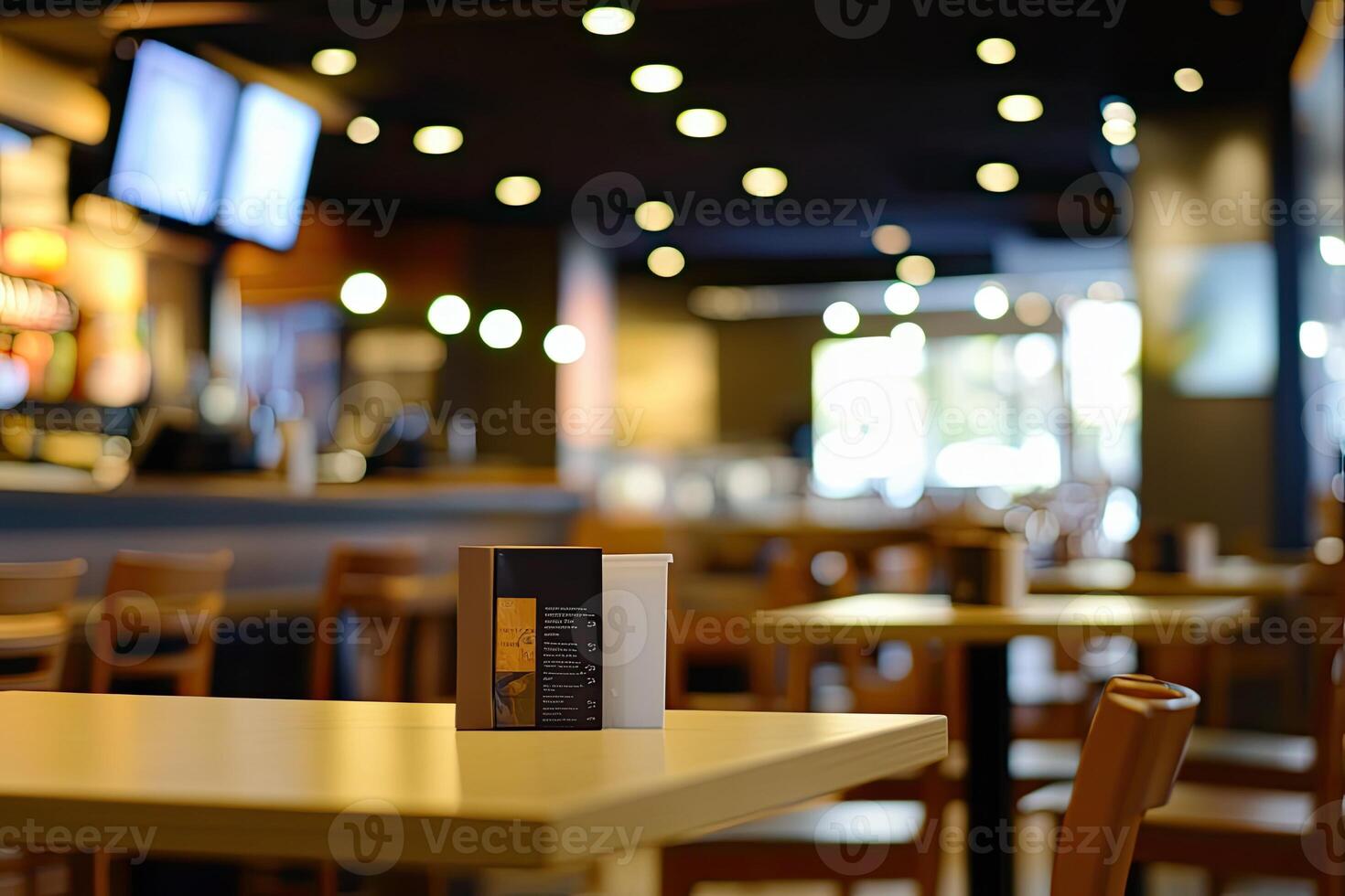 A table with a book on it photo