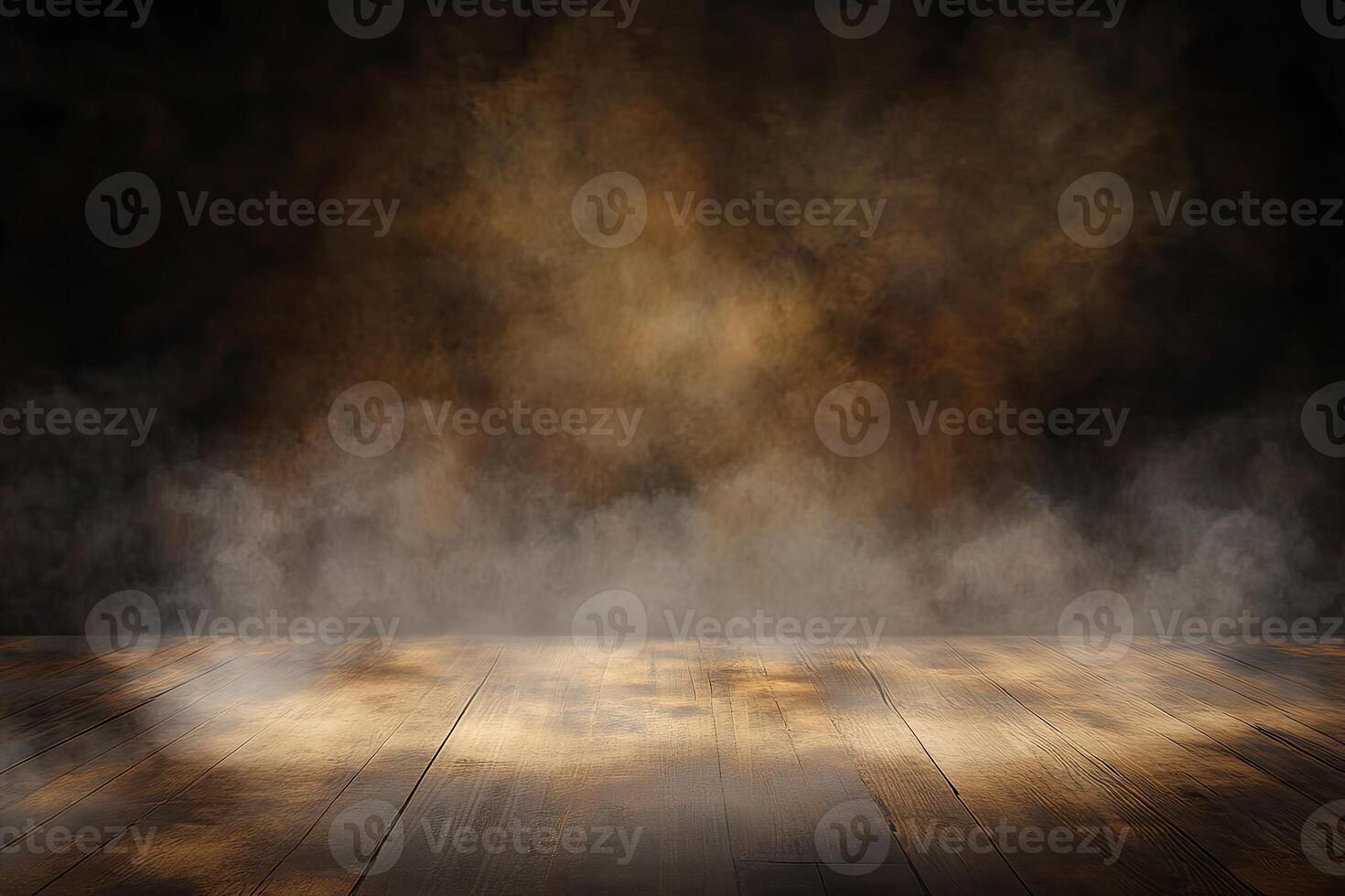 An empty room with smoke coming out of the floor photo
