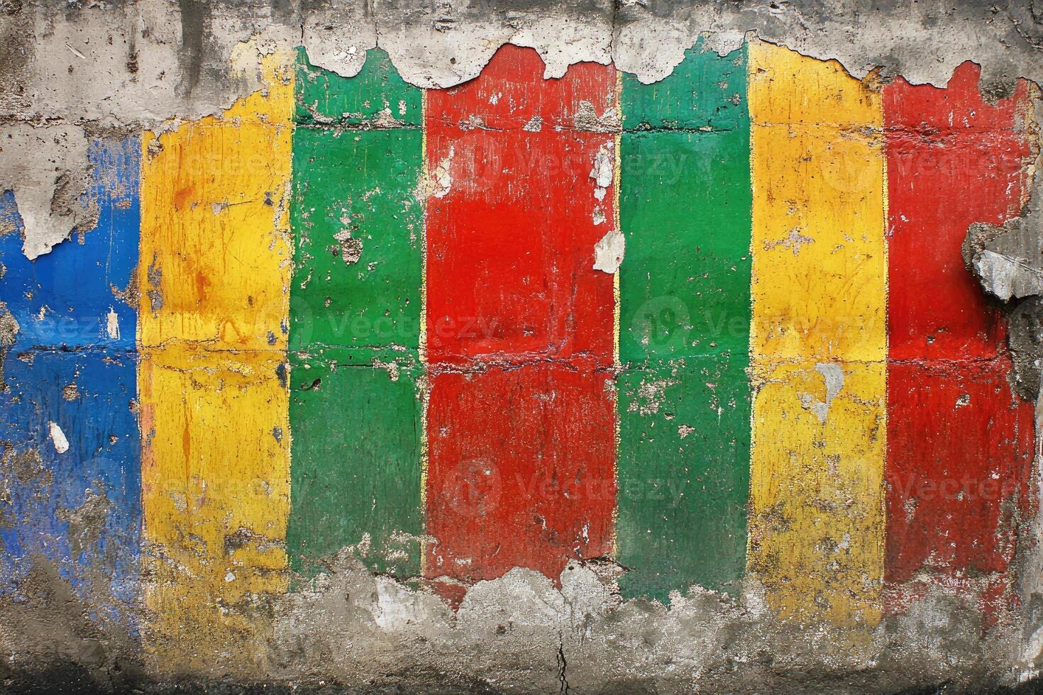 A painted wall with a colorful background photo