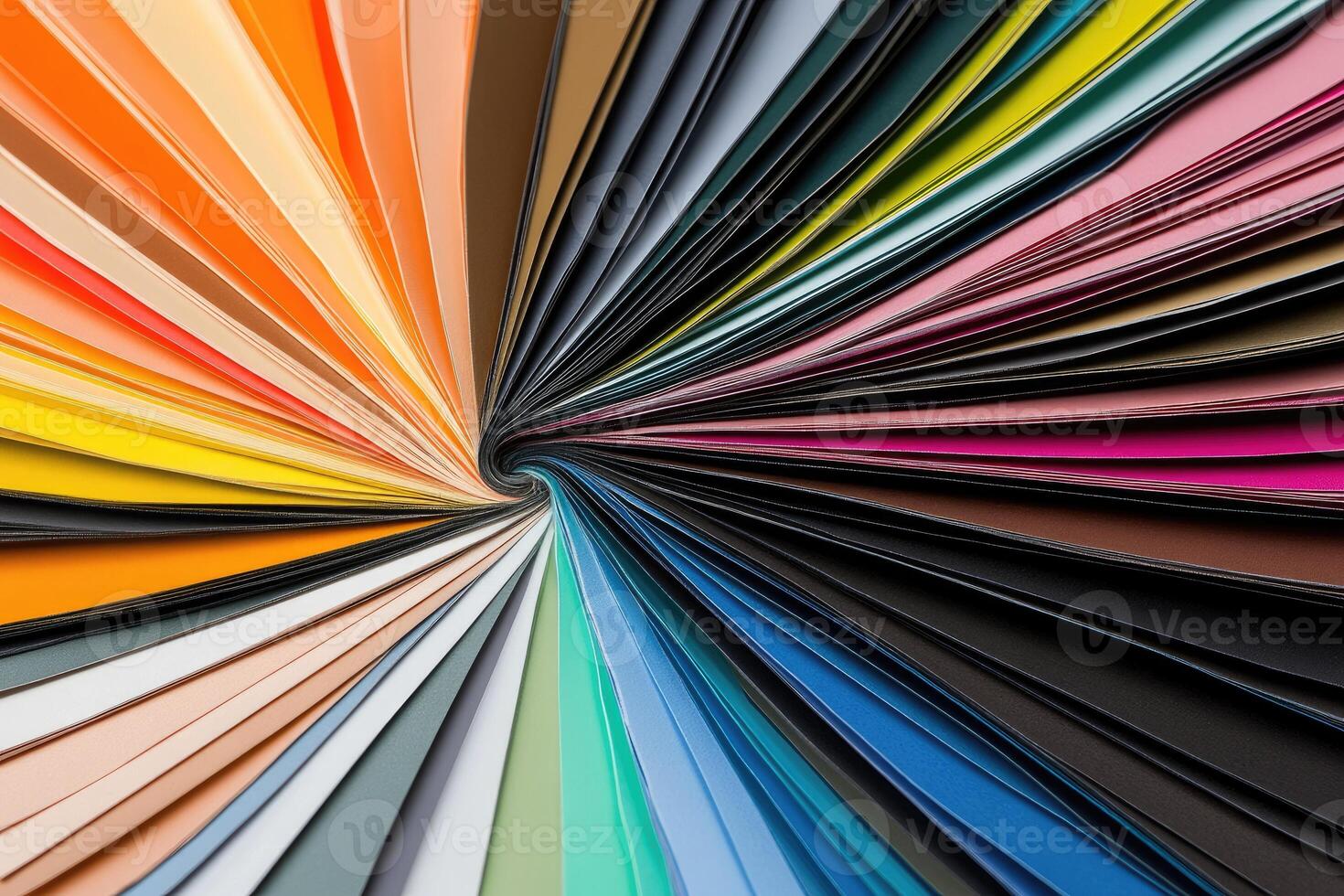 Colorful paper spiral with many different colors photo