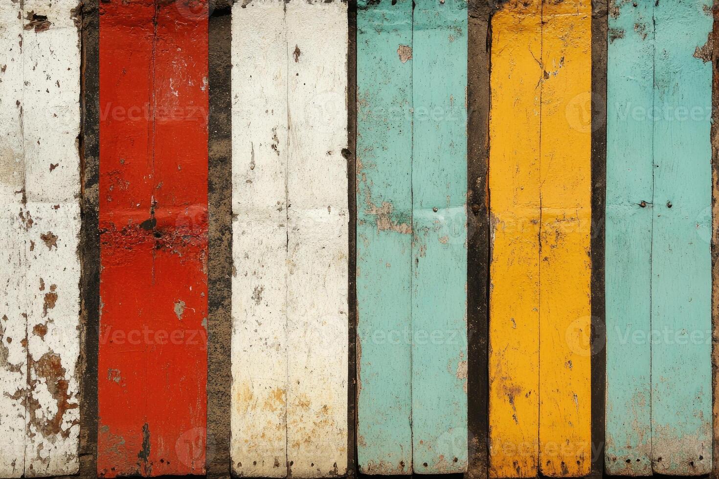 Colorful painted wooden planks with different colors photo