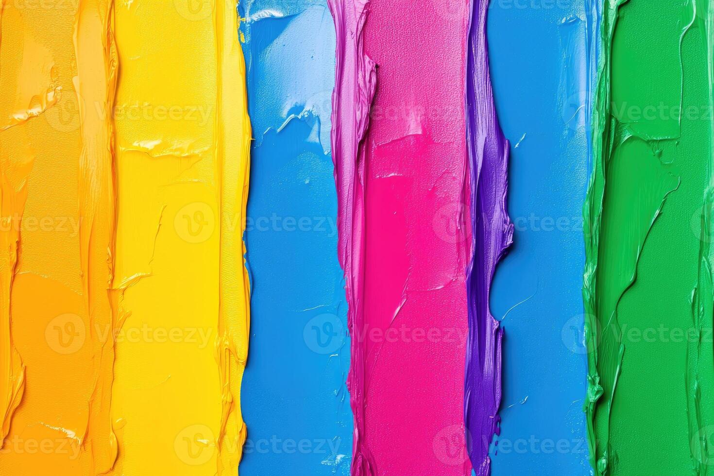 Colorful paint on a wall with a rainbow stripe photo