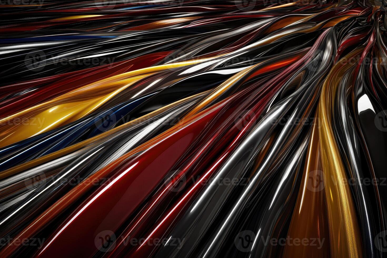A bunch of colorful, shiny, metallic lines photo
