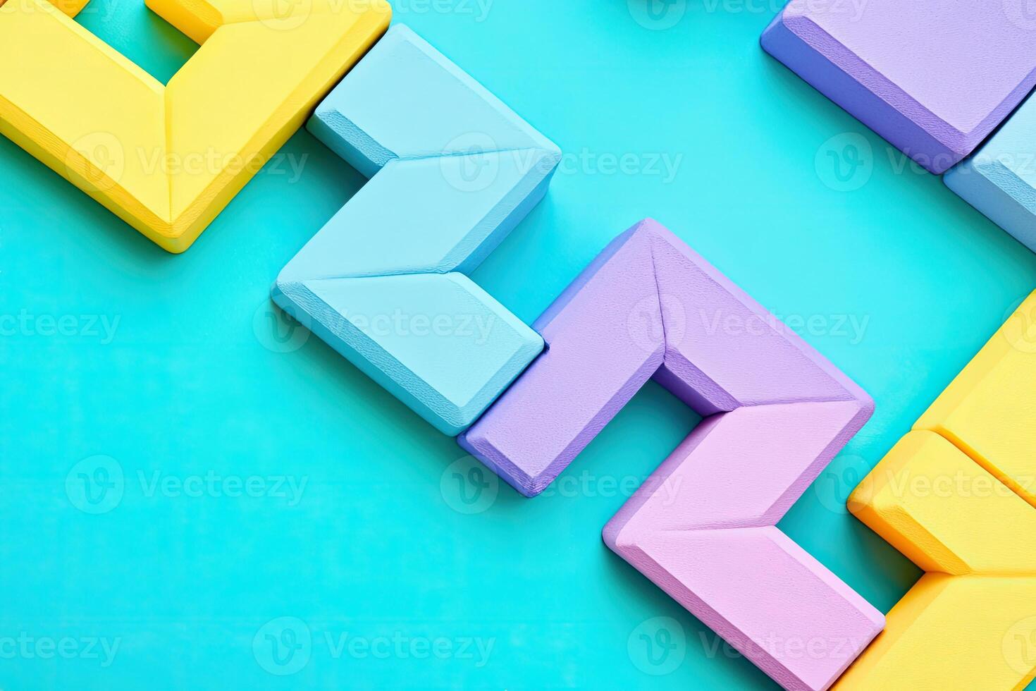 Colorful blocks on a blue background photo