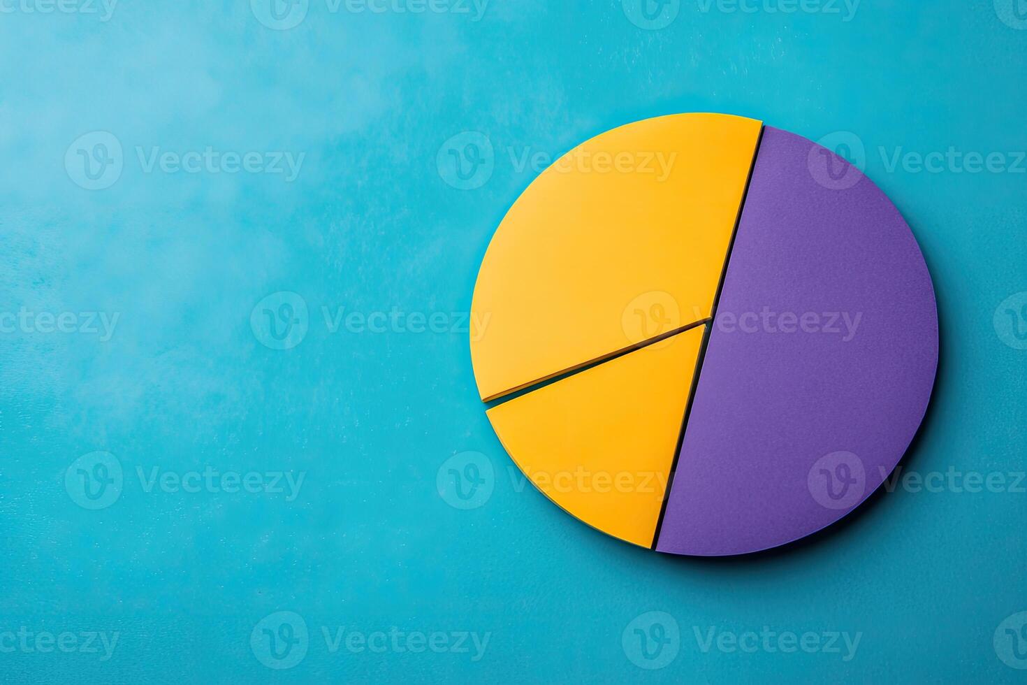 A pie chart on a blue background photo