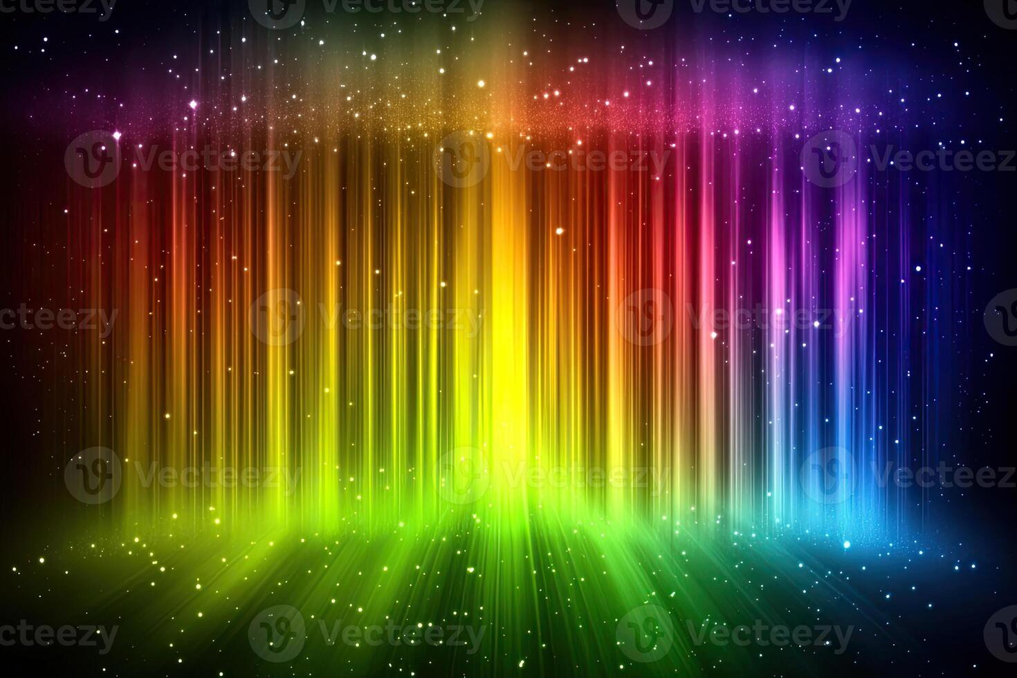 Rainbow light on a black background photo