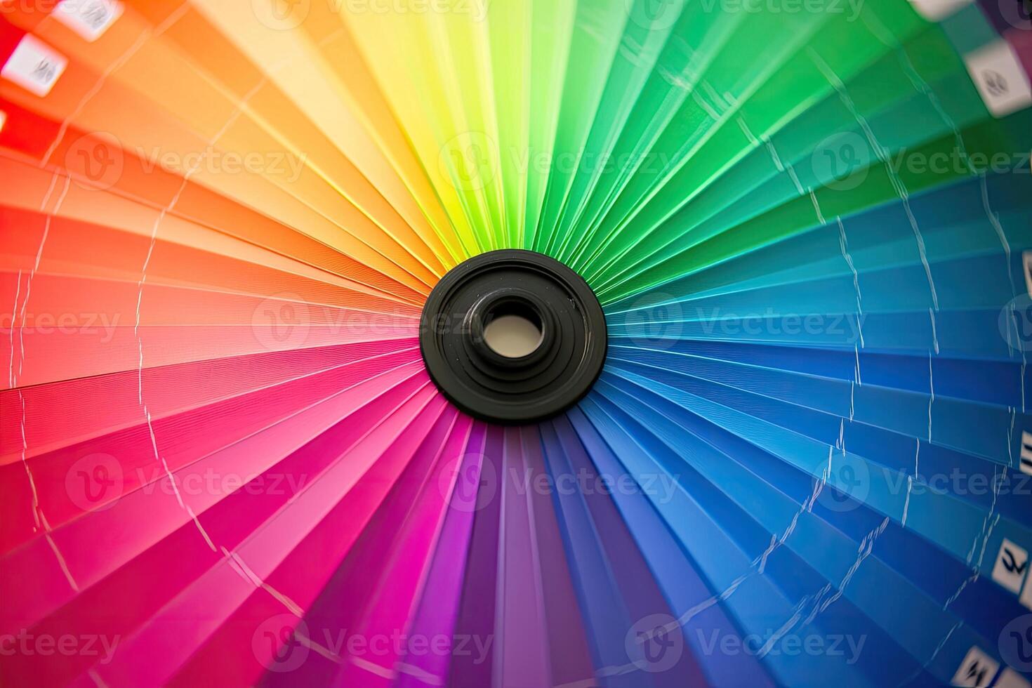 A close up of a color wheel with a rainbow in the center photo