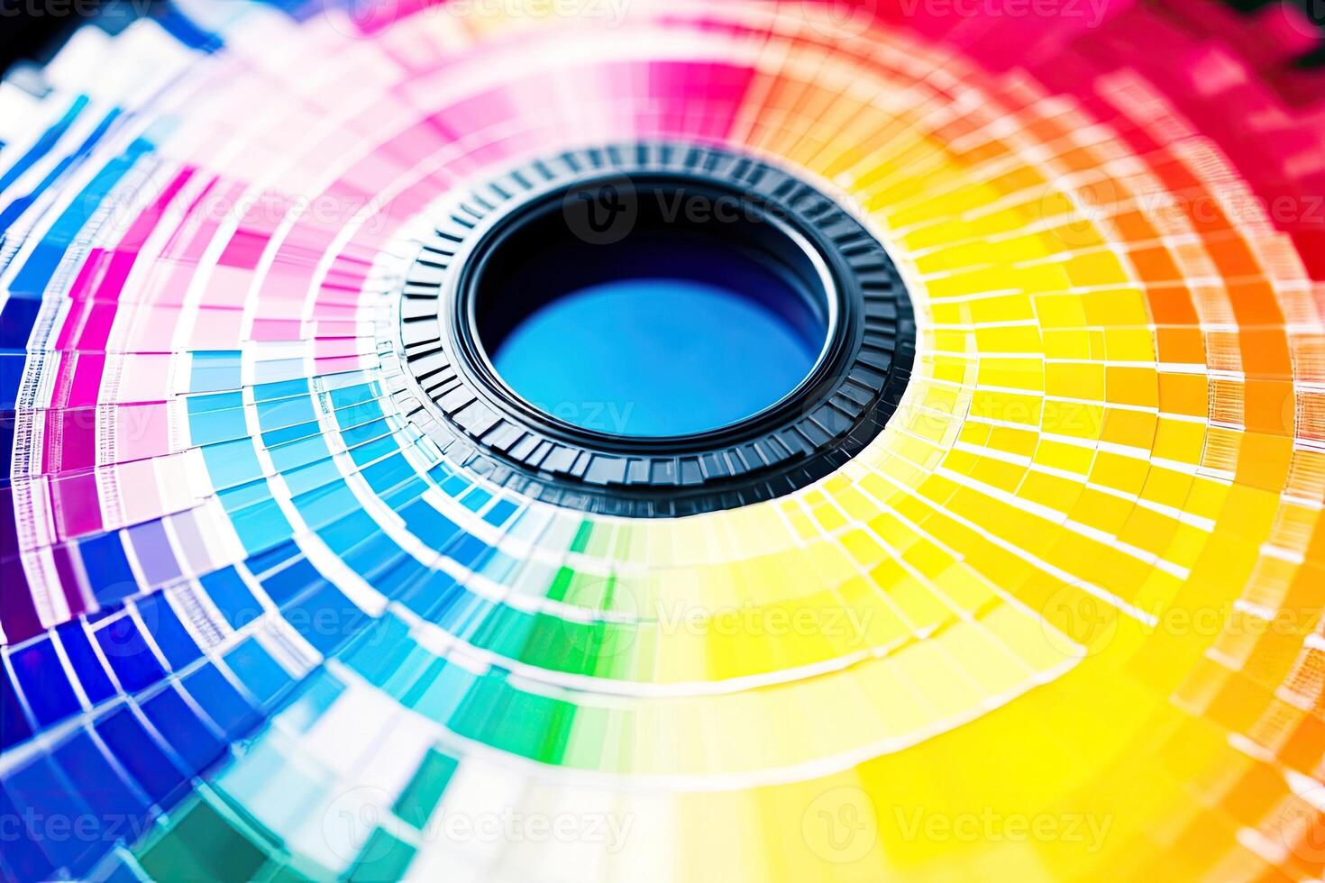 A close up of a color wheel with a camera lens photo