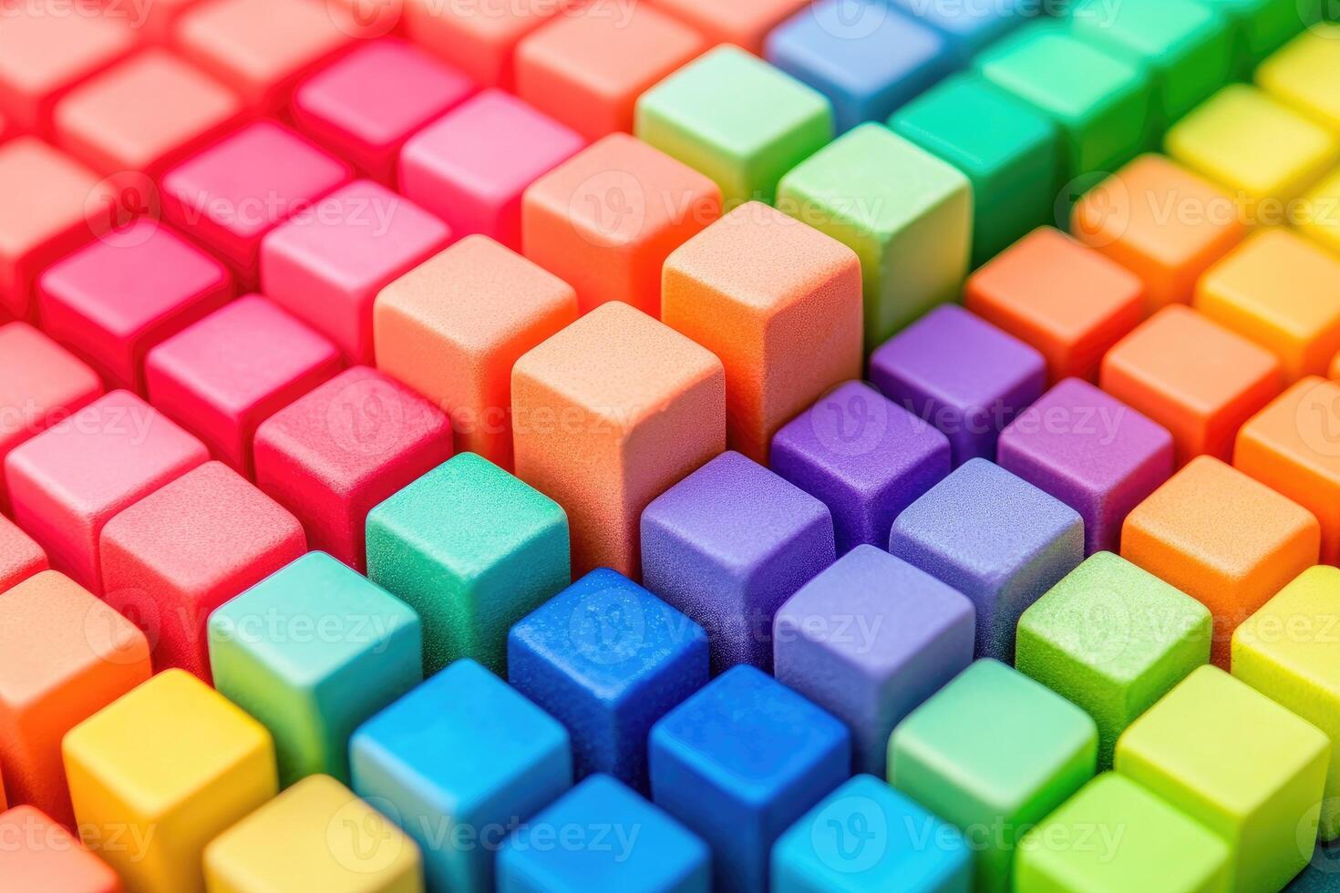 A colorful pile of blocks with different colors photo