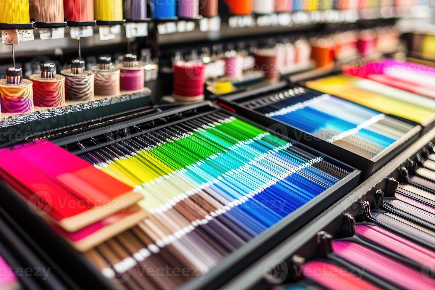 Colorful pencils in a store photo