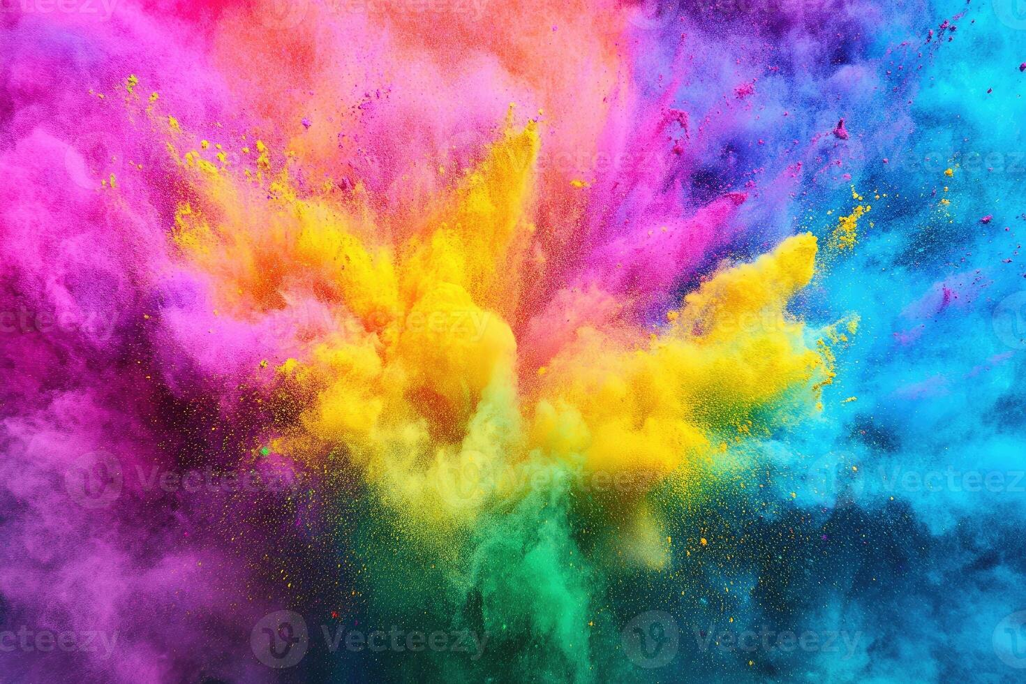 Colorful powder is being thrown into the air photo