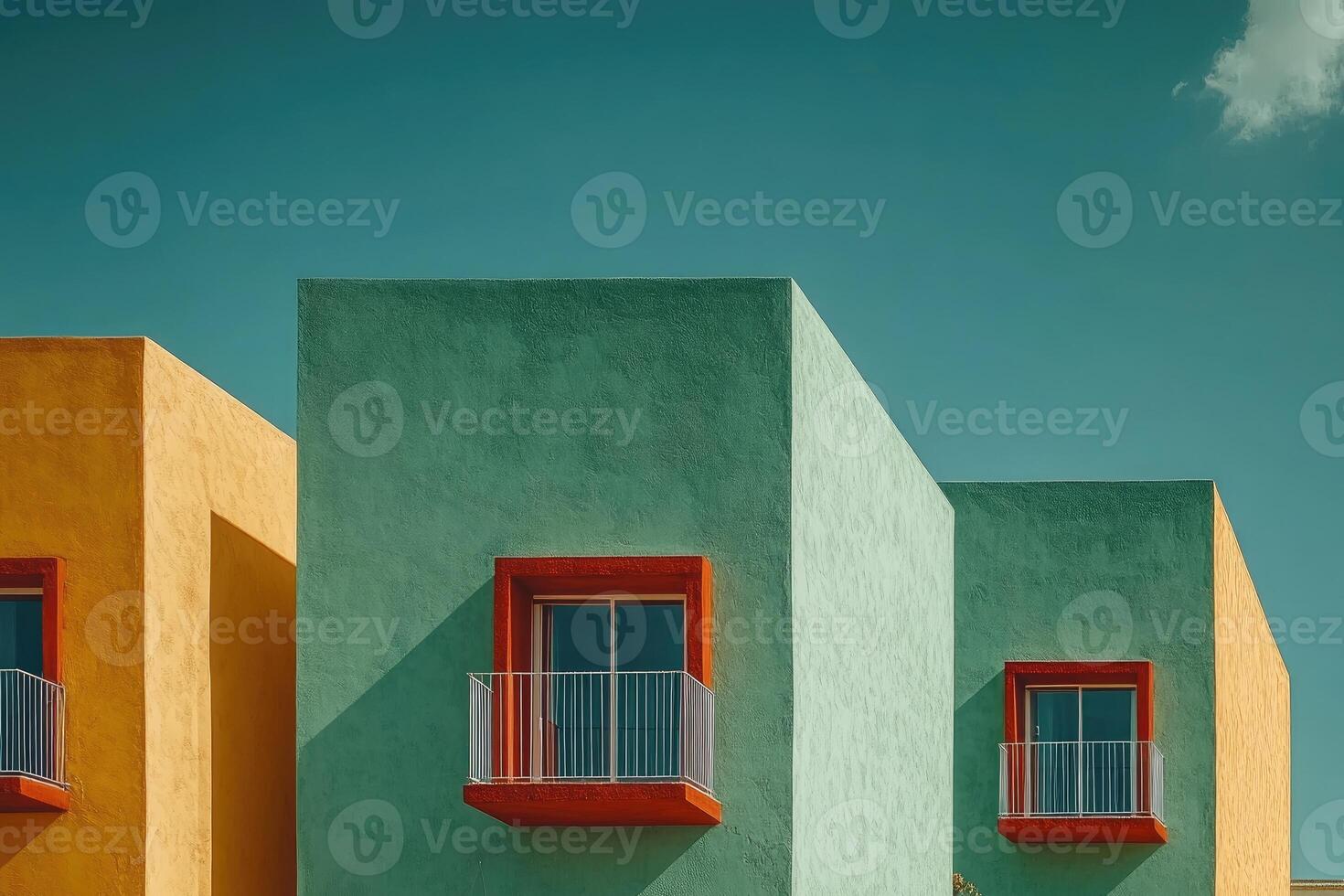 Colorful buildings in mexico city, mexico photo