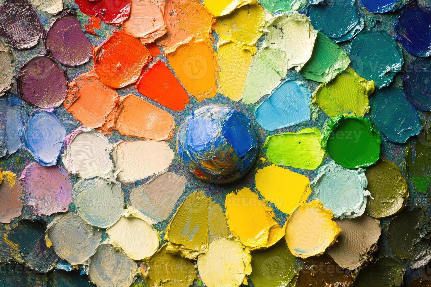 Colorful paint palette background stock photo