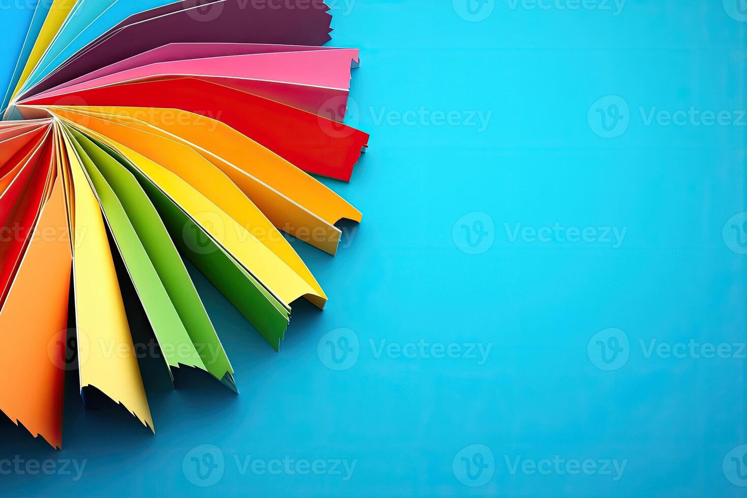 A colorful book on a blue background photo
