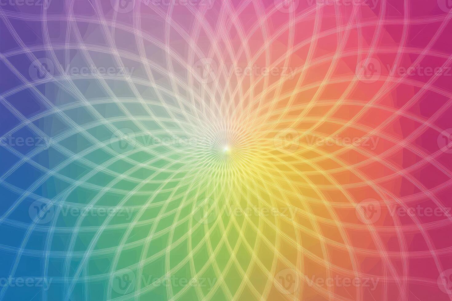 A rainbow colored background with a spiral shape photo