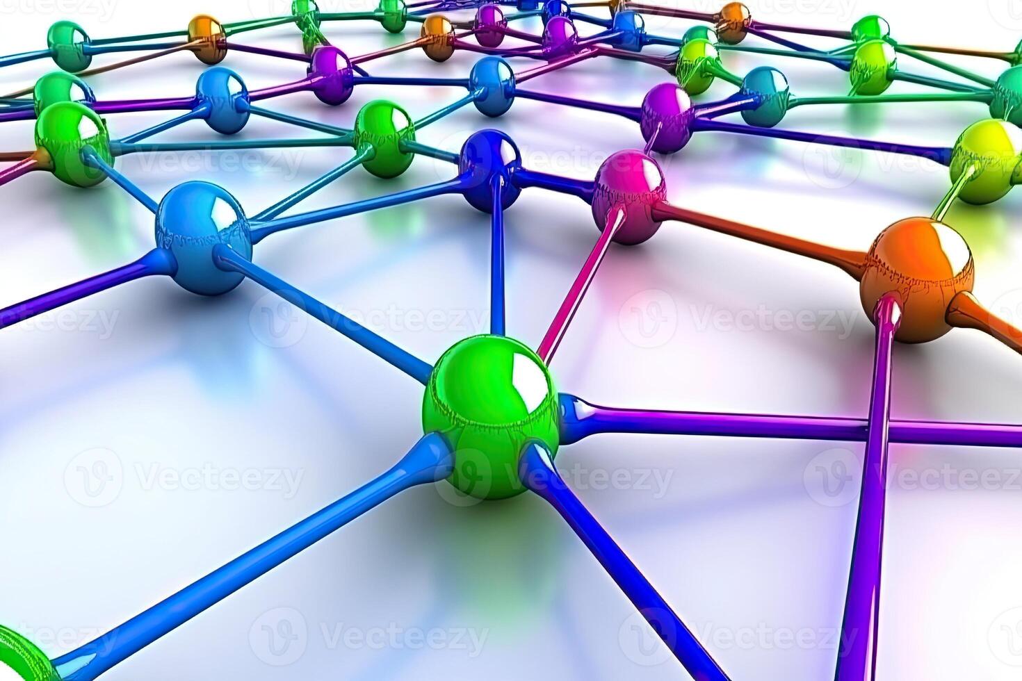 Colorful interconnected network of spheres photo