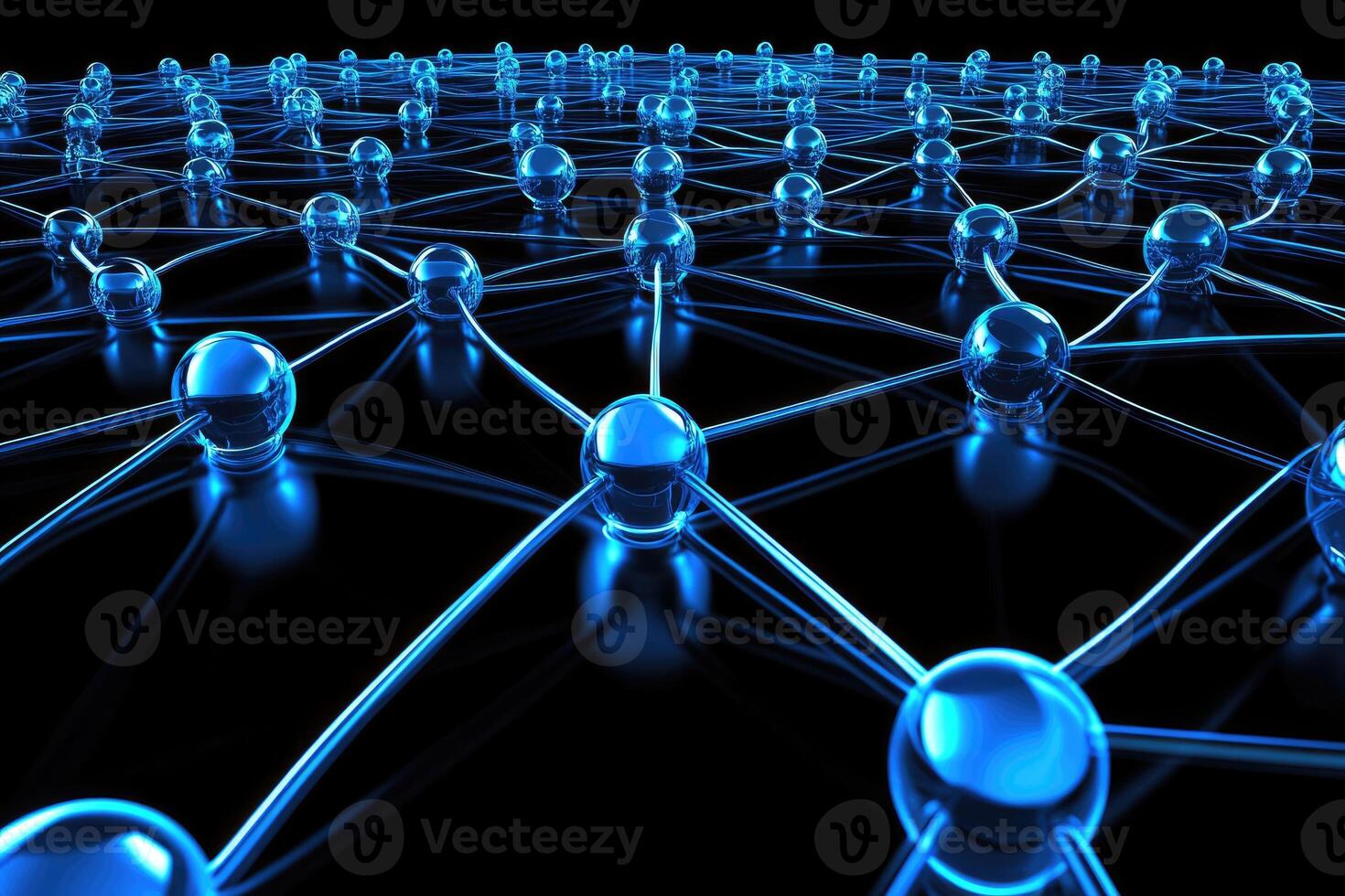 Interconnected network of nodes photo